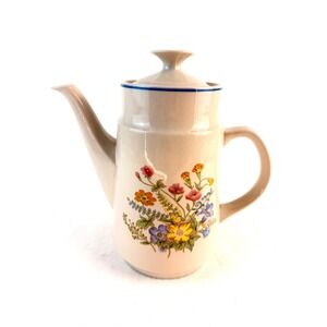 Kingsland Vintage Ceramic Teapot Wildflower Floral Coffee Server Microwave Safe
